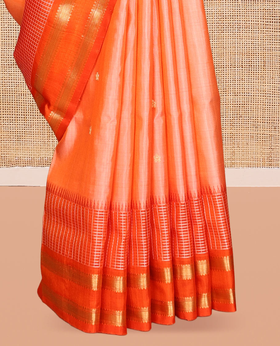 Orange Venkatagiri Silk Saree