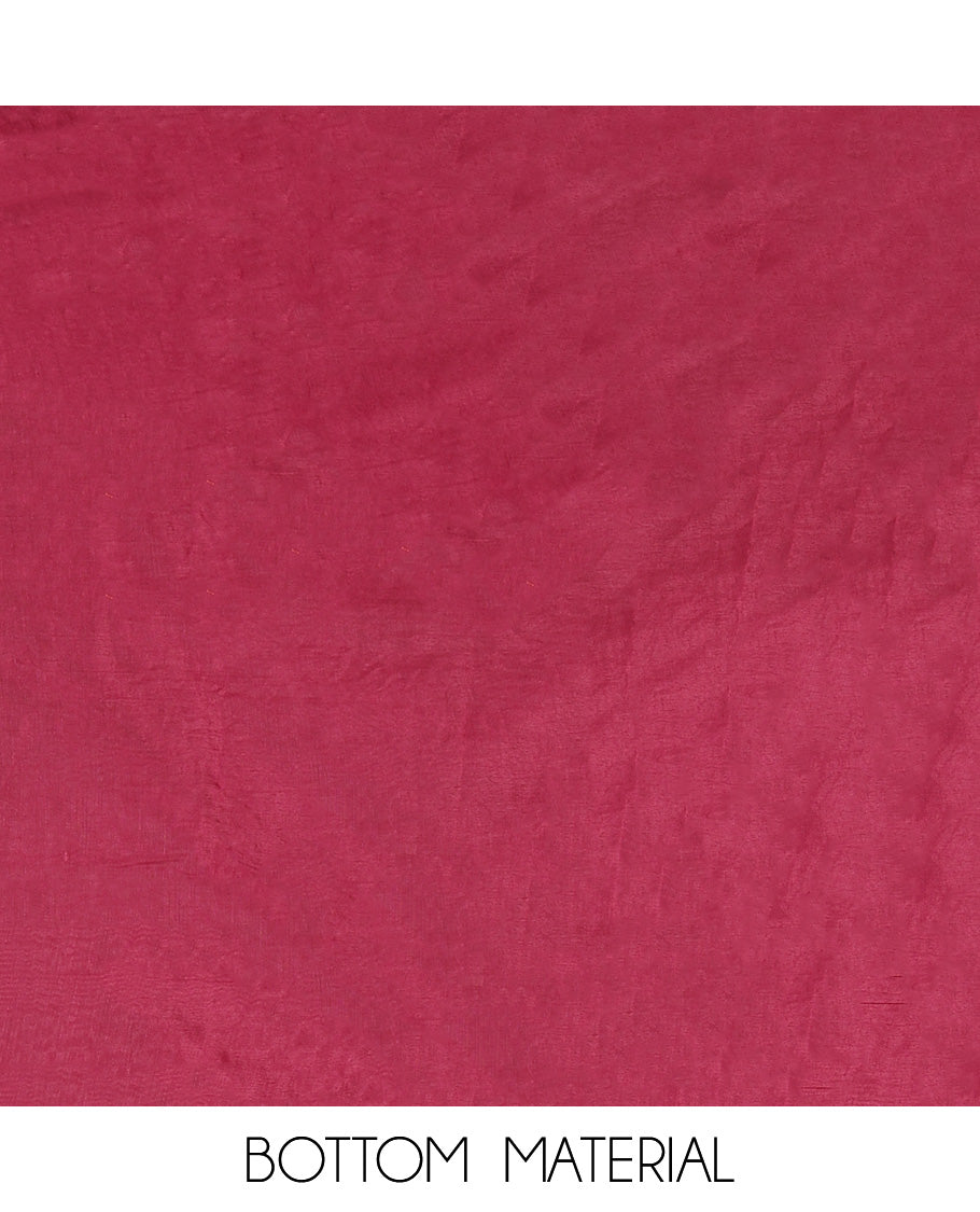 Wine Material Chudidhar Set, Highlighted with an Floral Motifs Embroidered on its Vichitra Silk Top, Plain Santoon Bottom, and Vichitra Silk Dupatta of Leaf Motifs Embroidery