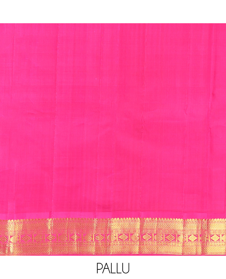Cream Plain Kanchipuram Silk Saree