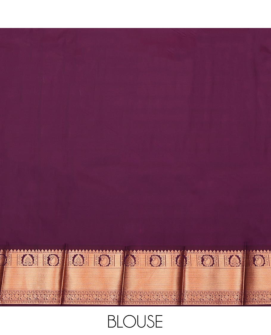 Royal Blue Budget Silk Saree, Detailed with Jacquard Design, Complemented by a Contrast Intricate Zari Border, Jaal Pallu, and a Contrast Blouse