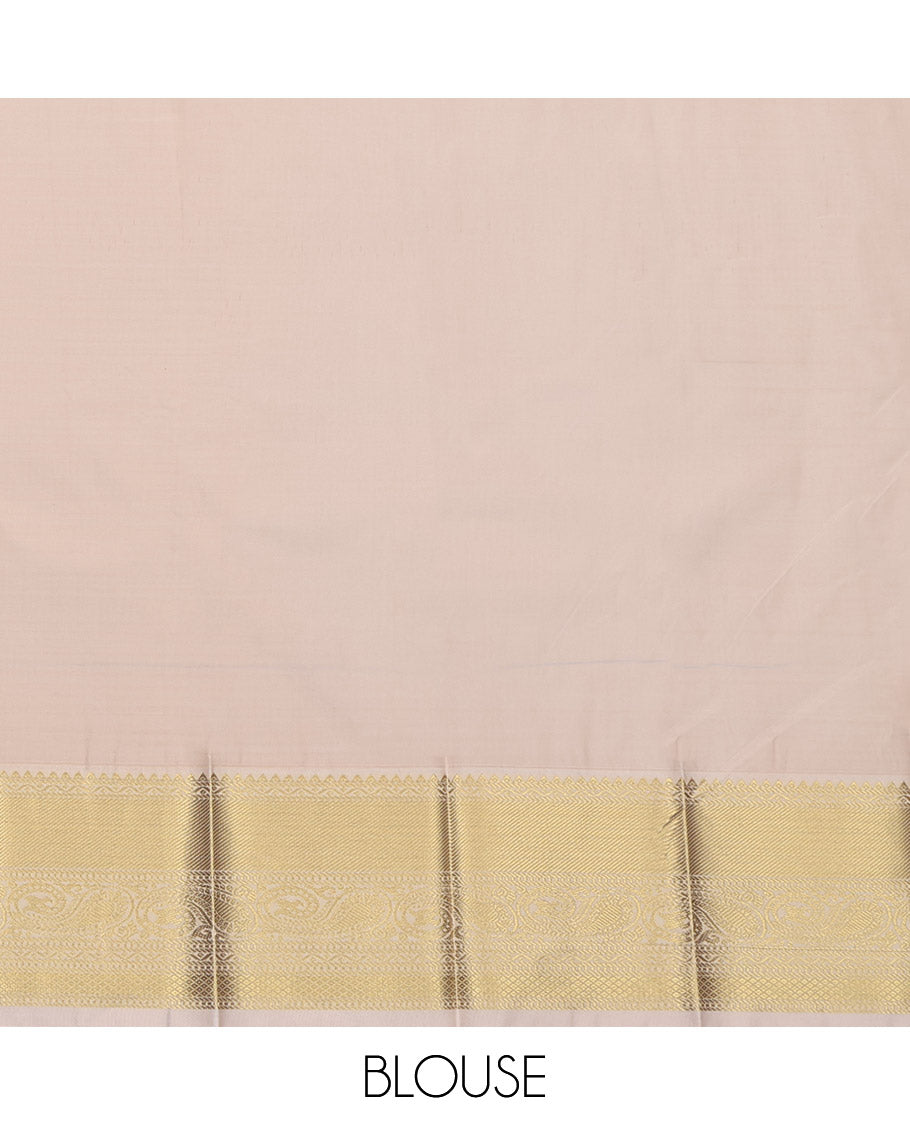 Navy Blue Budget Silk Saree, Accentuated with Zari Buttas and Checks, Complemented by a Contrast Traditional Zari Design Border, Intricately Designed Pallu, and a Contrast Blouse
