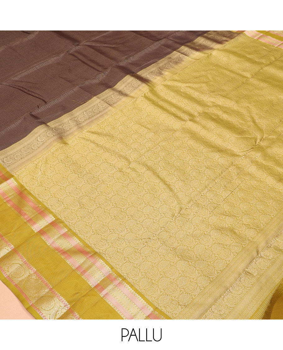 Brown-Mehendi Green Vasundhara Silk Saree