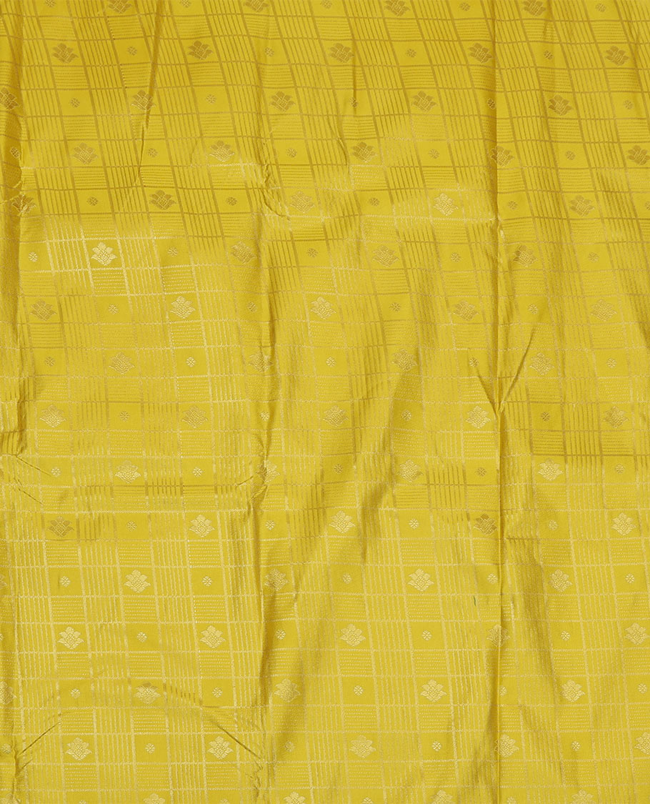 Yellow Art Silk Pavadai Material Set