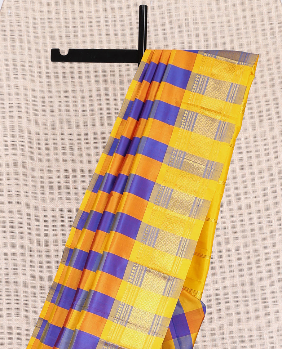 Multi-Color Checks Kanchipuram Silk