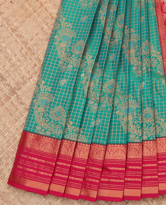 Peacock Blue Budget Silk Saree