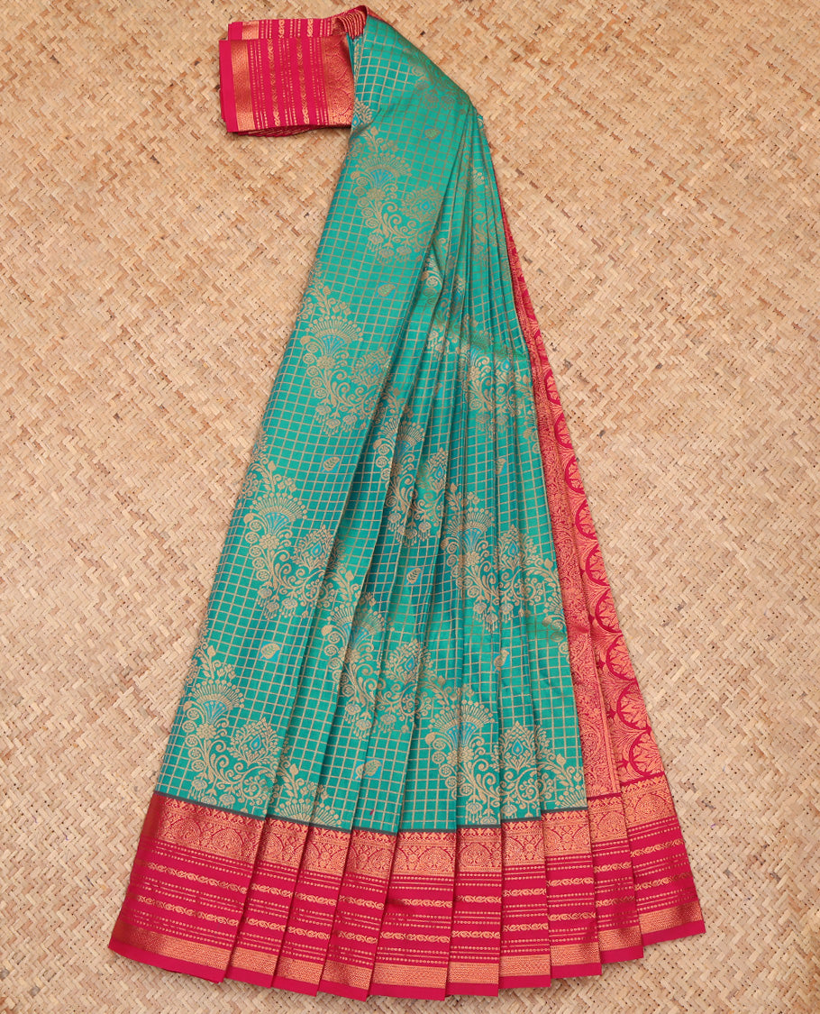 Peacock Blue Budget Silk Saree