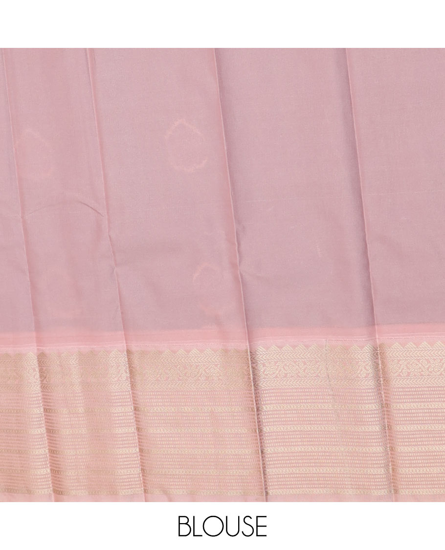 Violet zari butta enclosed checked gift saree, contrast traditional zari design rettai pettu border, and intricate pallu