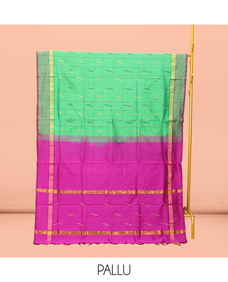 Green Poly Cotton Saree