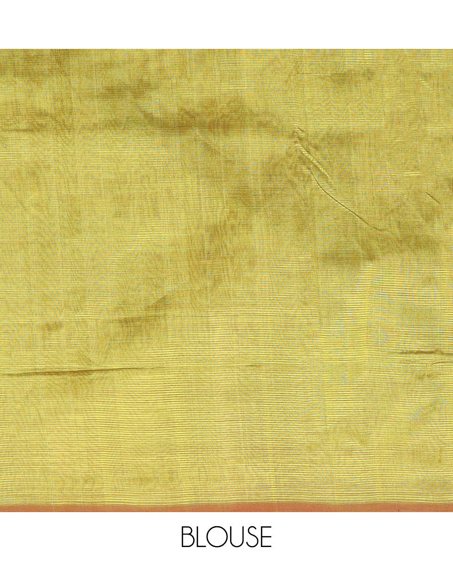 Borderless maroon striped Mangalagiri Cotton saree, striped pallu