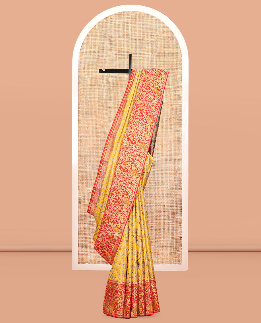 Yellow Kanchipuram Tissue Bridal Silk Saree