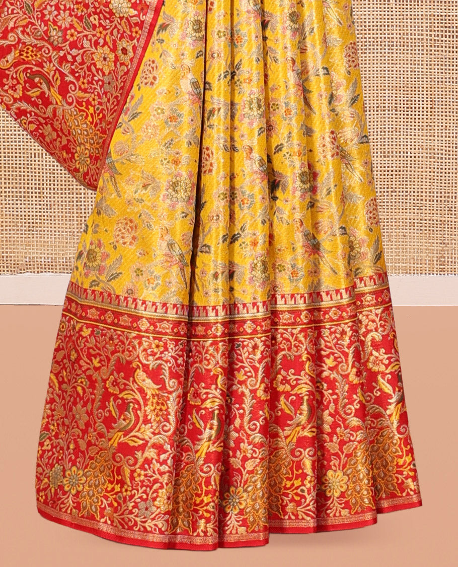 Yellow Kanchipuram Tissue Bridal Silk Saree