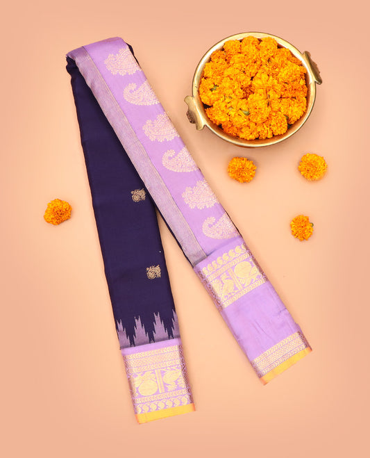 Blue Gadwal Silk Saree