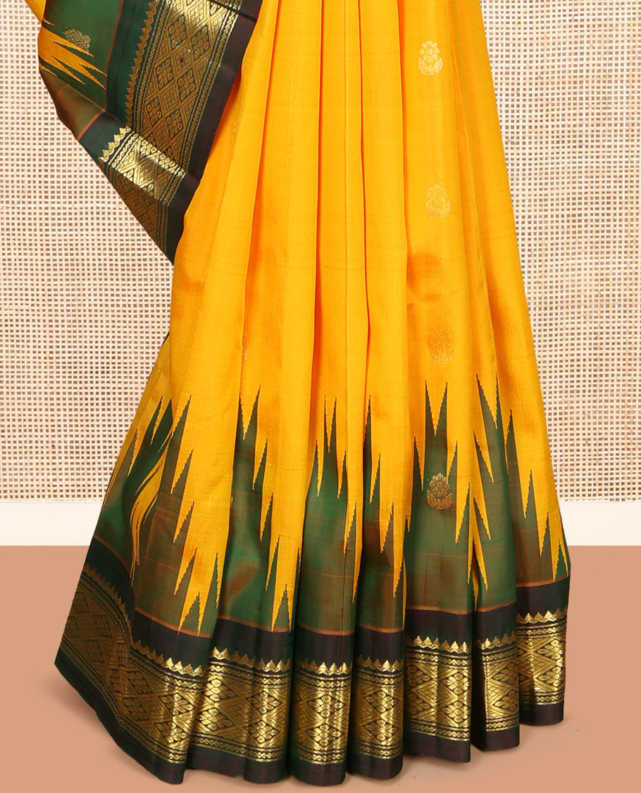 Yellow Kanchipuram Silk Saree
