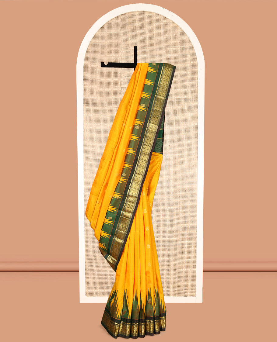 Yellow Kanchipuram Silk Saree