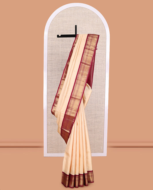 Sandal Kanchipuram Silk Saree