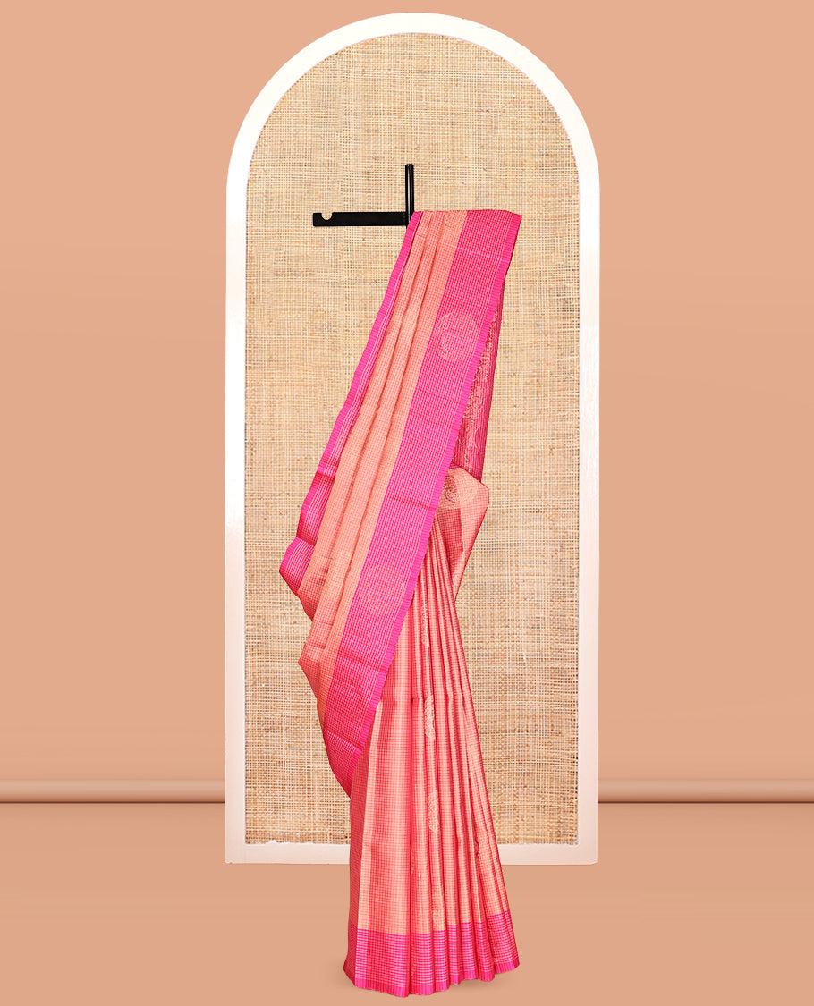 Peach Mayuri Lite Silk Mix Saree