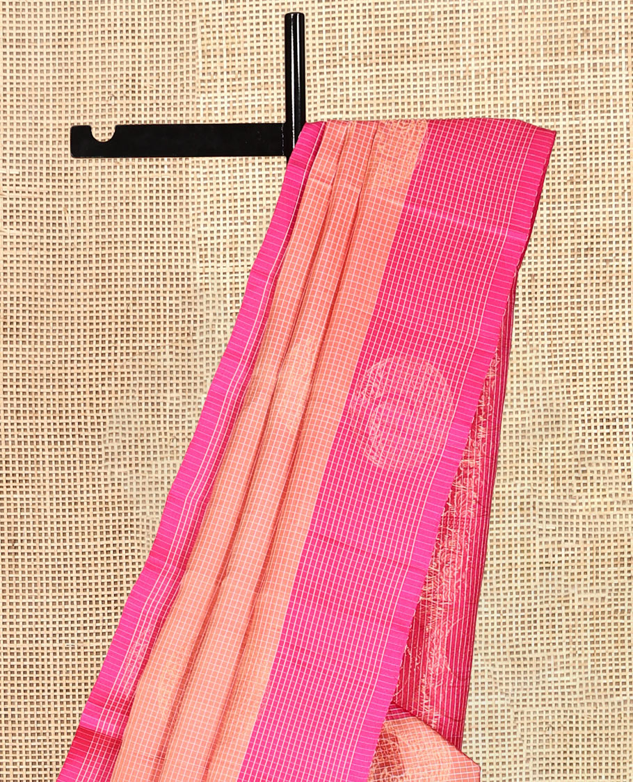 Peach Mayuri Lite Silk Mix Saree