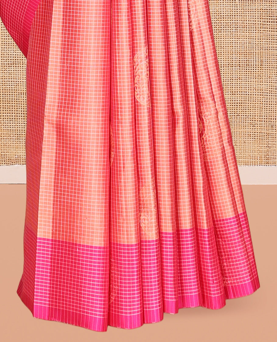 Peach Mayuri Lite Silk Mix Saree