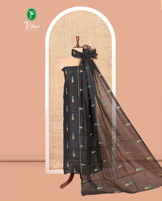 Black Mul Chanderi Material Chudidar Set