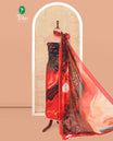 Red-Black Italian Crepe Material Chudidar Set