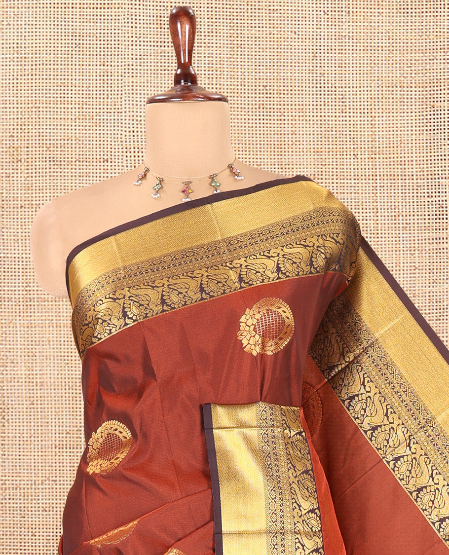 Honey-Brown Budget Silk Saree