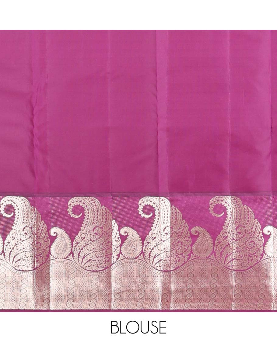 Green manga buttas Vasundhara silk mix saree, contrast manga butta & geometric patterns border & pallu of spade designs