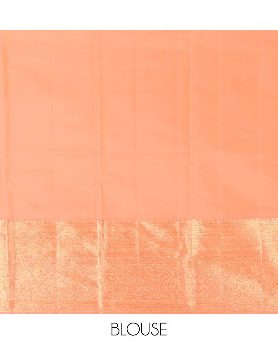 Green Vasundhara Lite-Silk Mix Saree, Embellished with Zari Buttas on Its Body, Complemented by Contrast Border of Mayil Kann, Laddu Kamalam, and Mayil Designs, Gracefully Woven Pallu of Jaal Designs, and Paired with a Contrast Blouse