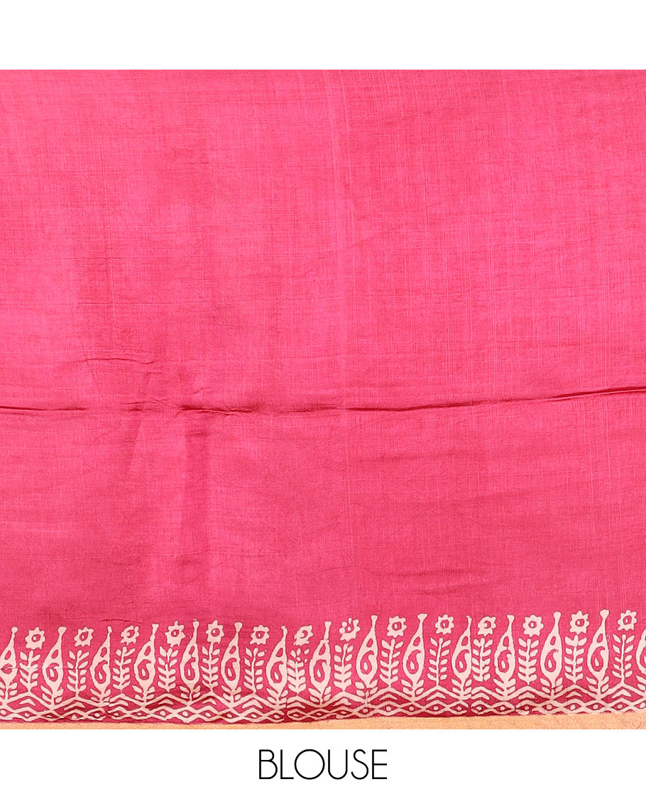 Maroon feather motifs printed banana pith saree, zari with print work border, and printed pallu