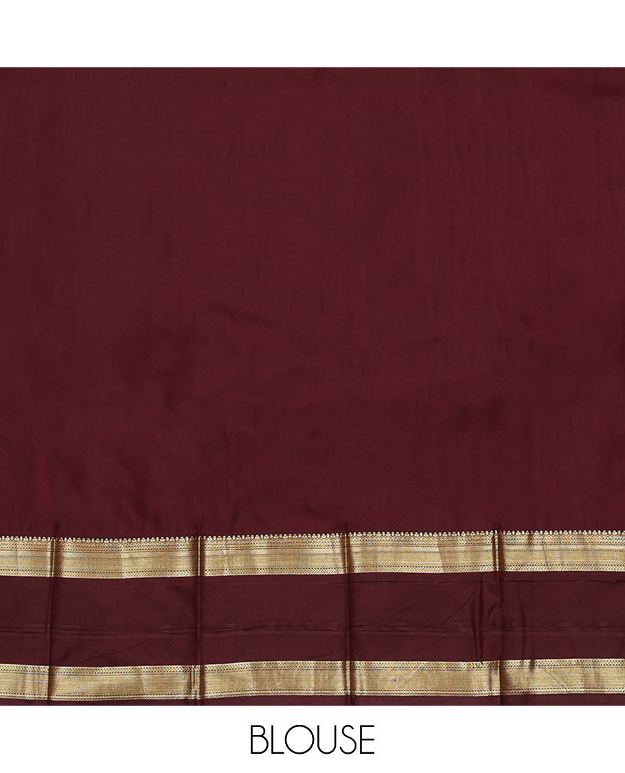 Pink Budget Silk Saree, Richly Detailed with Floral Buttas All Over Its Body, Complemented by a Contrast Traditional Zari Design Rettai Pettu Border, Gracefully Woven Pallu of Jaal Designs, and Paired with a Contrast Blouse