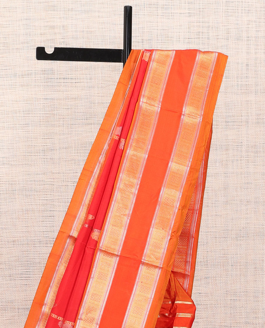 Red-Orange Mayuri Soft Silk Saree