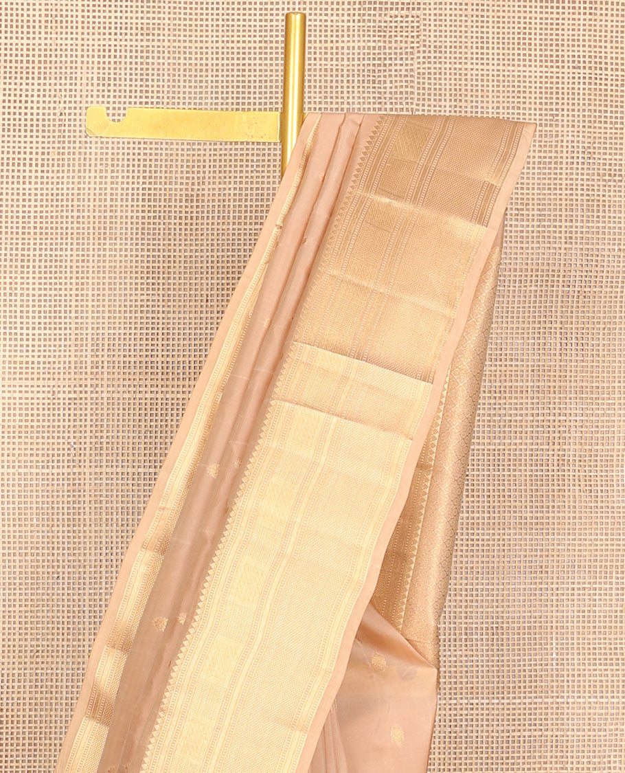 Sandal zari buttas Vasundhara silk mix saree, traditional zari border & jaal pallu