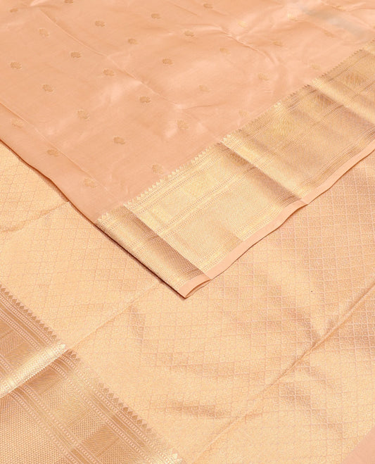 Sandal zari buttas Vasundhara silk mix saree, traditional zari border & jaal pallu
