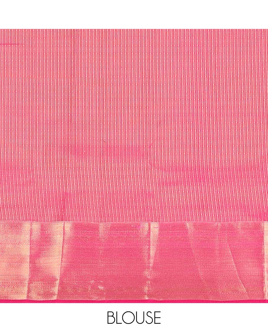 Purple zari buttas Vasundhara silk mix saree, contrast border, and pallu steeped with traditional zari designs