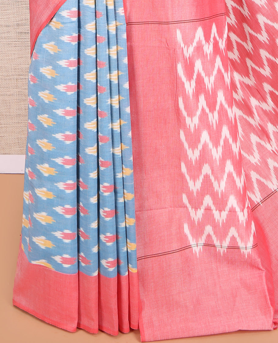 Blue Pochampally Ikat Cotton Saree