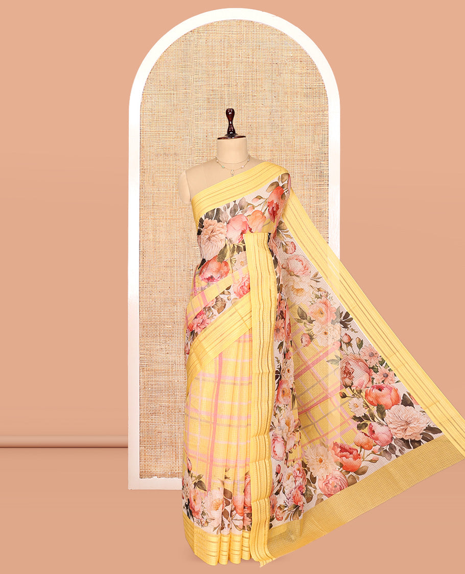 Yellow Kota Saree