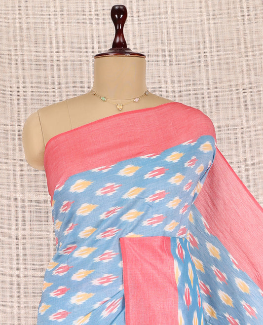 Blue Pochampally Ikat Cotton Saree