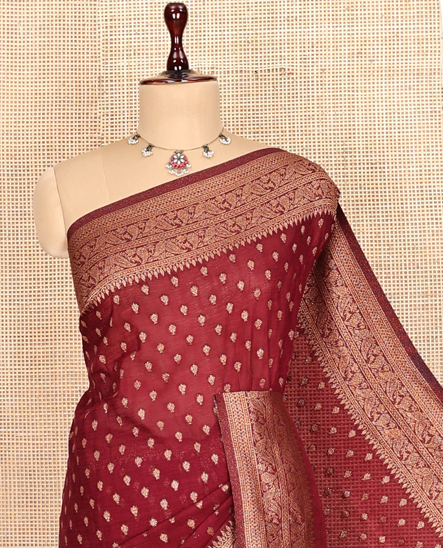 Maroon Fancy Crepe Saree