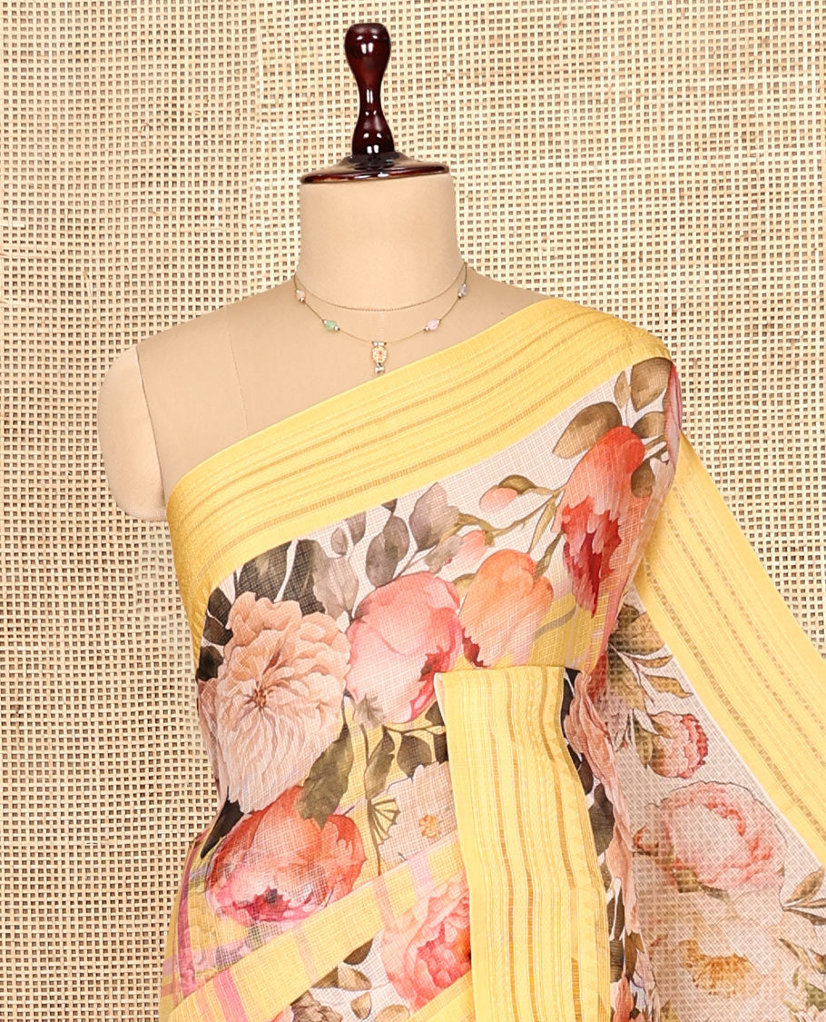 Yellow Kota Saree