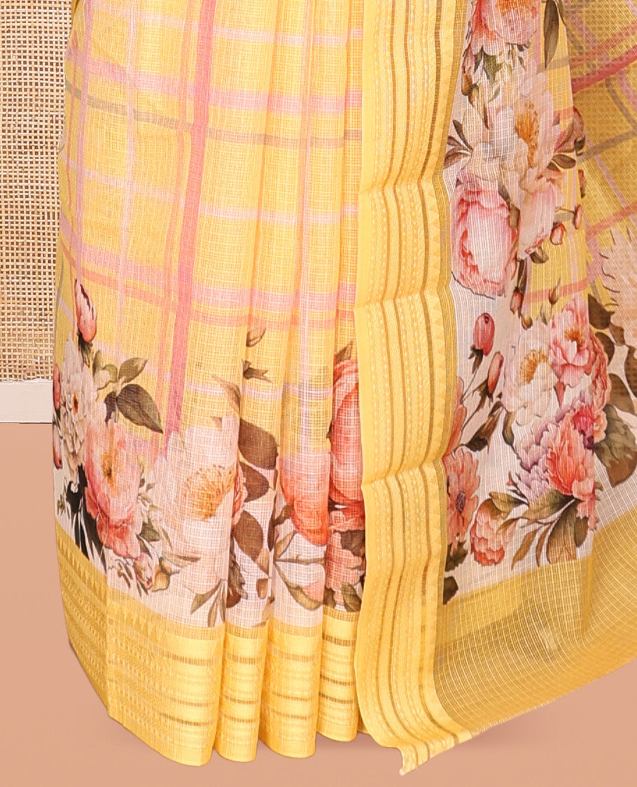 Yellow Kota Saree