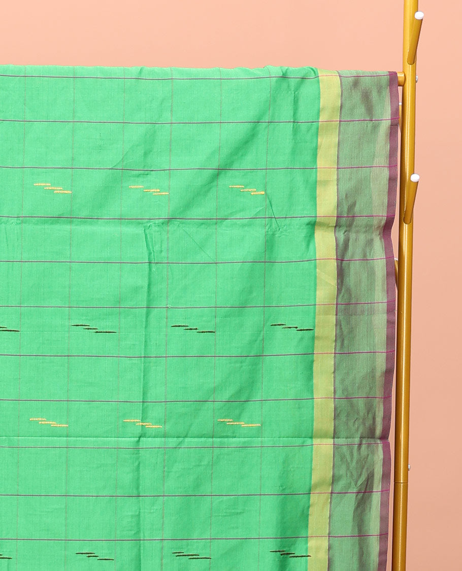 Green Poly Cotton Saree