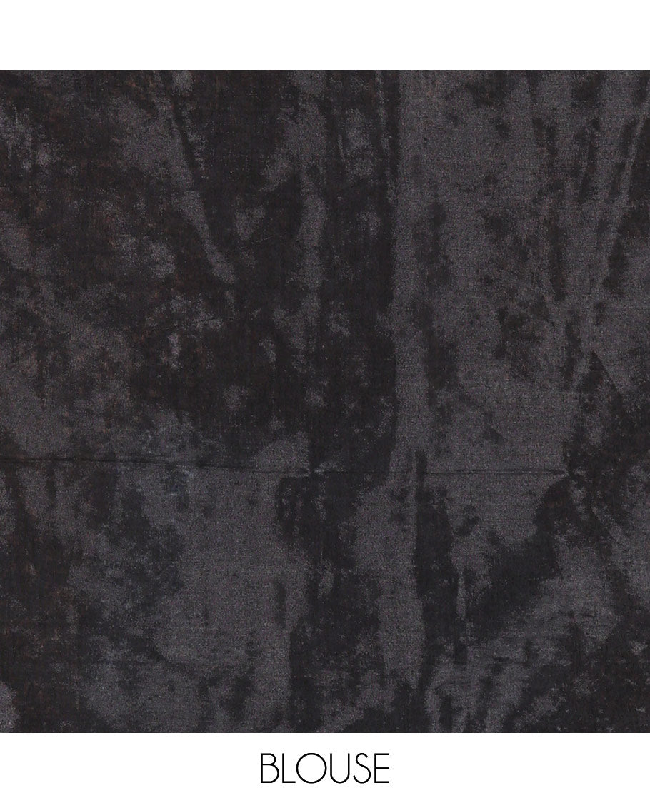 Borderless black sequins embroidered checked khadi tissue saree, self-pallu, and a plain matching blouse