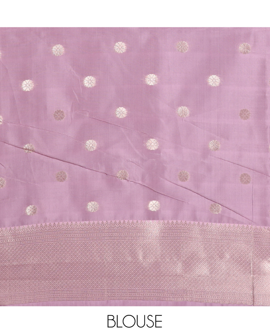 Baby Pink Semi-Silk Saree, Enriched with Jacquard Design, a Traditional Zari Border, Grand Pallu, and a Matching Blouse-Trisha-Inspired