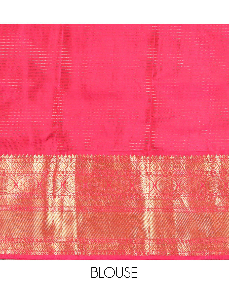Yellow Zari Checked Vasundhara Lite Silk Mix Saree, a Contrast Chakram Zari Border, Contrast Blouse