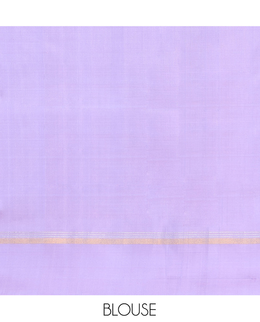 Lavender Uppada Silk Saree, Subtly Sparkled with Stripes All Over Its Body, Subtly Made Self-Border, Plain Pallu, and Paired with a Matching Blouse
