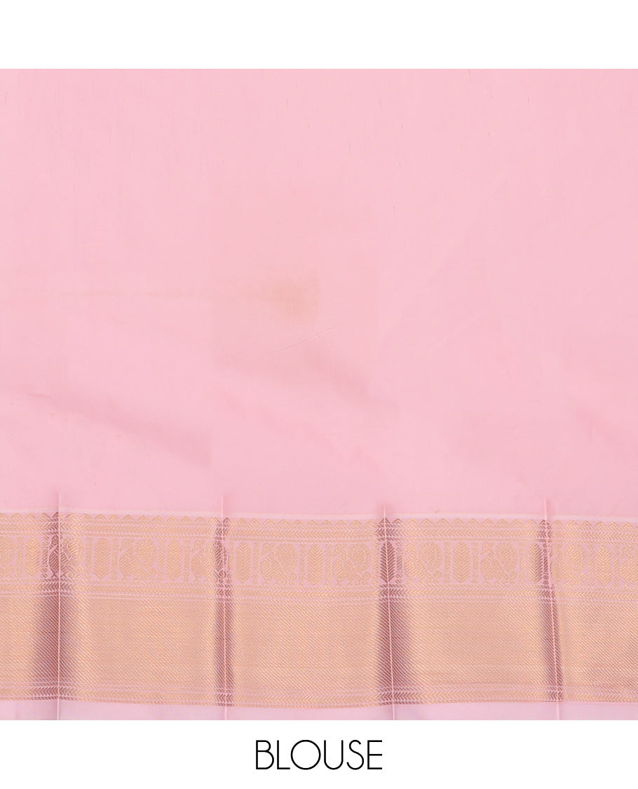 Blue Budget Silk Saree, Detailed with Zari Buttas and Checks, Complemented by Contrast Traditional Zari Border, Zari Pallu, and a Contrast Blouse