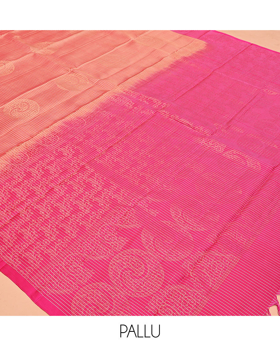 Peach Mayuri Lite Silk Mix Saree