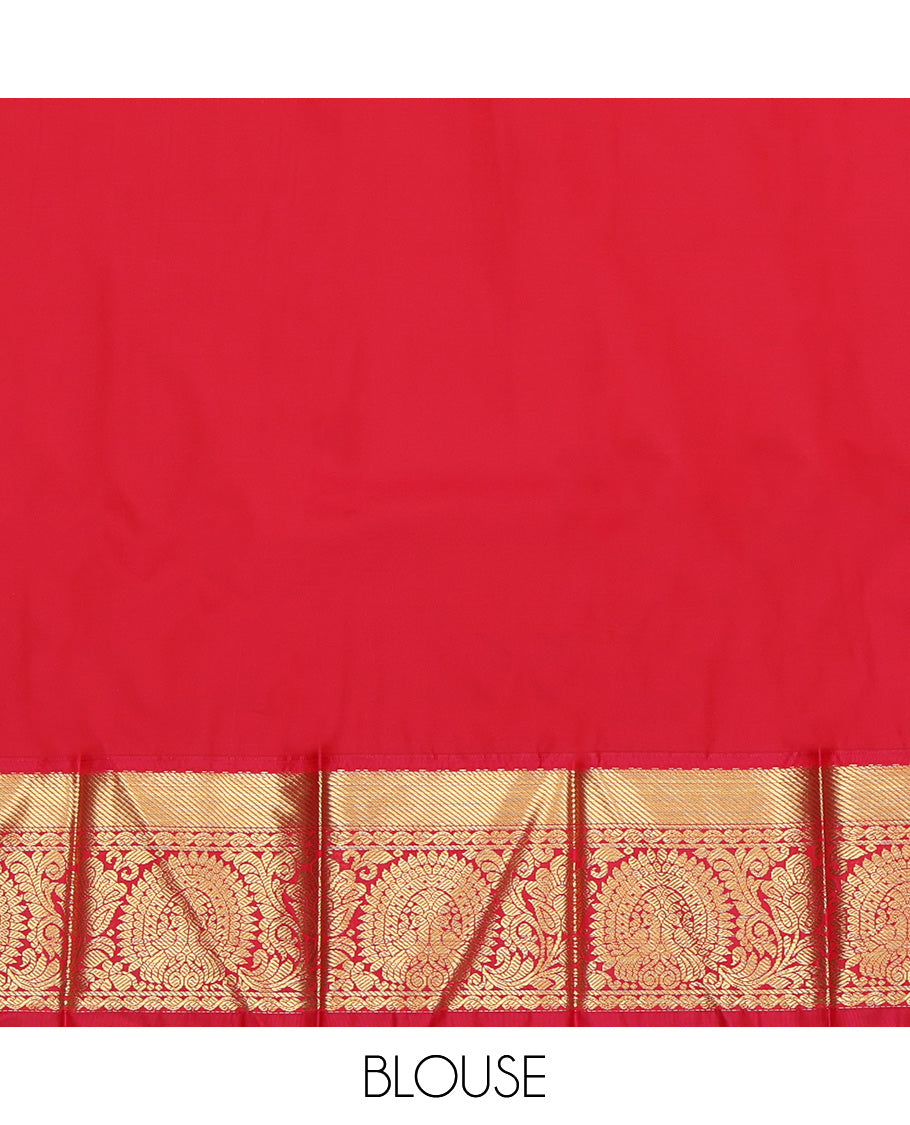 Turquoise Butta Budget Silk Saree