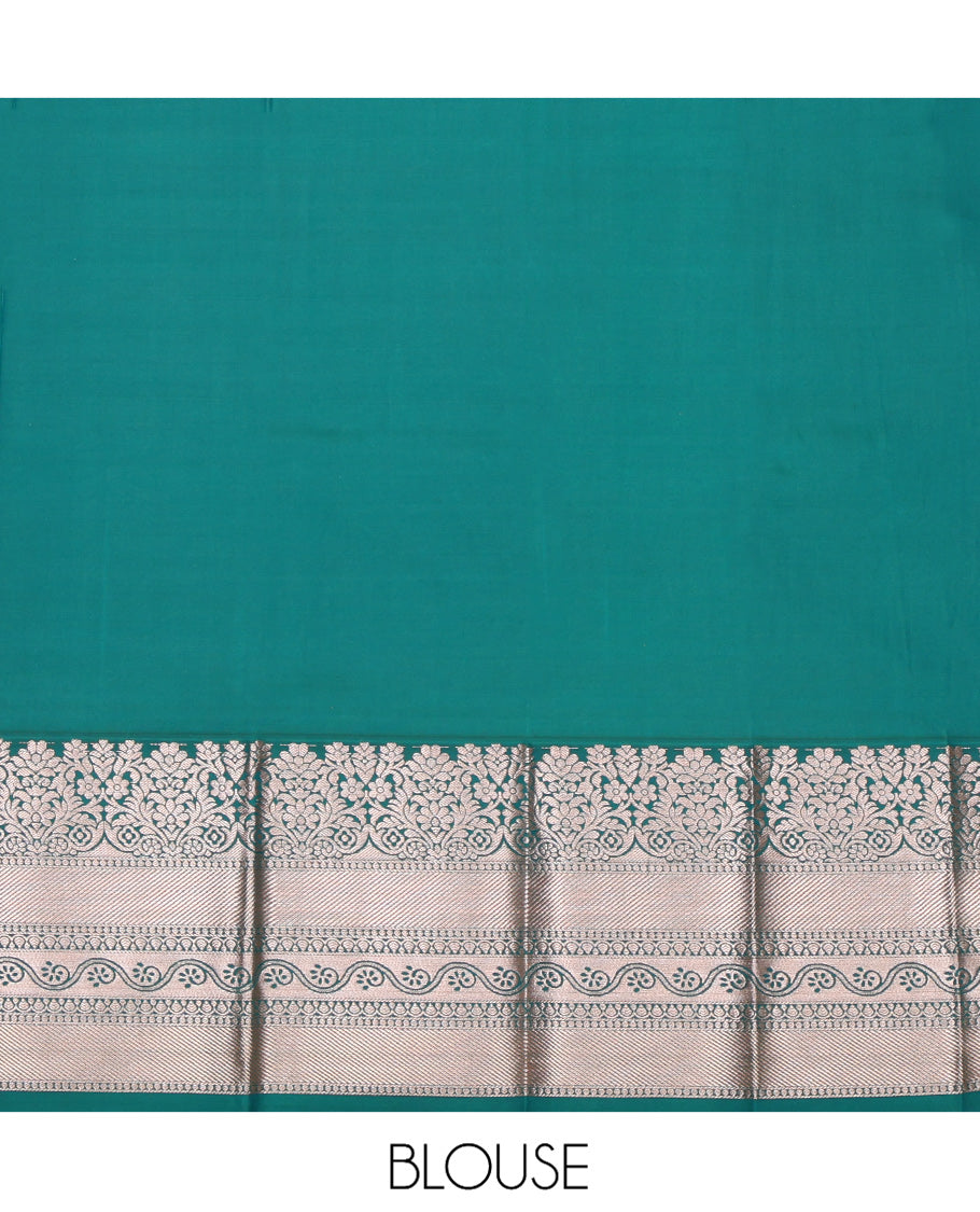 Violet Budget Silk Saree, Enriched with Zari Buttas, a Contrast Traditional Border, Grand Pallu, and a Contrast Blouse