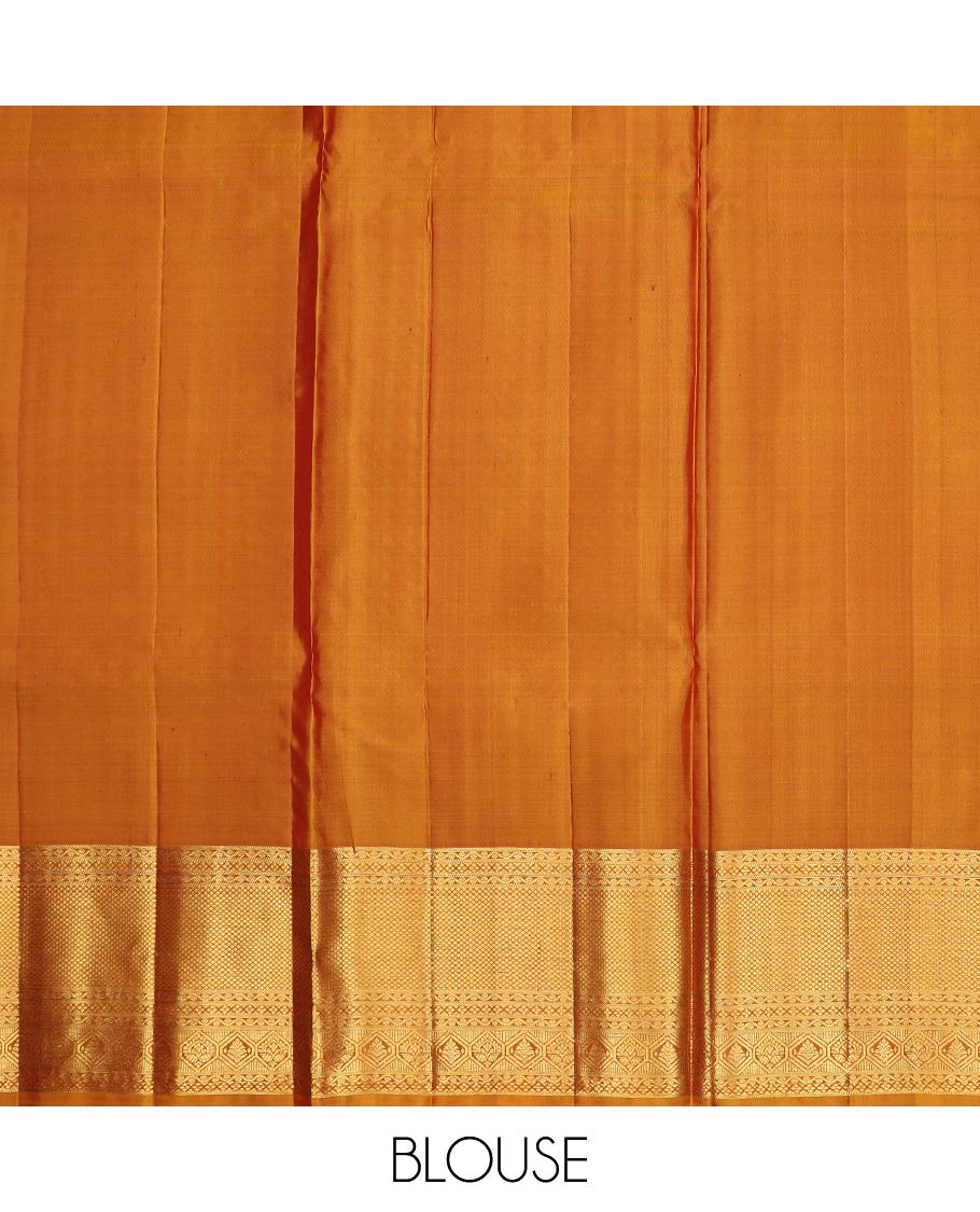 Maroon pure-silk half-saree, zari buttas with contrast traditional zari bordered skirt, zari design blouse, and a mat textured dhavani