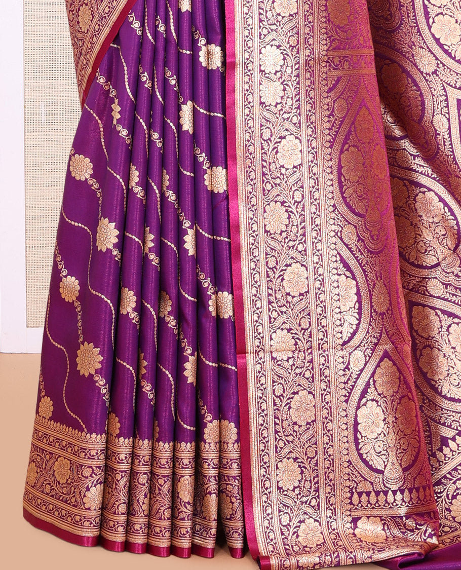 Purple Banaras Nylon Saree